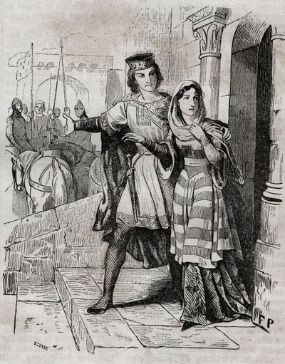 Bertrade von Montfort (1070-1117) Königin von Frankreich mit Philipp I. König von Frankreich - in „Histoire de France“ von Anquetil. 19. Jahrhundert von French School