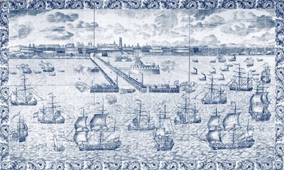 Bombardierung von Dünkirchen am 11. August 1695 von French School
