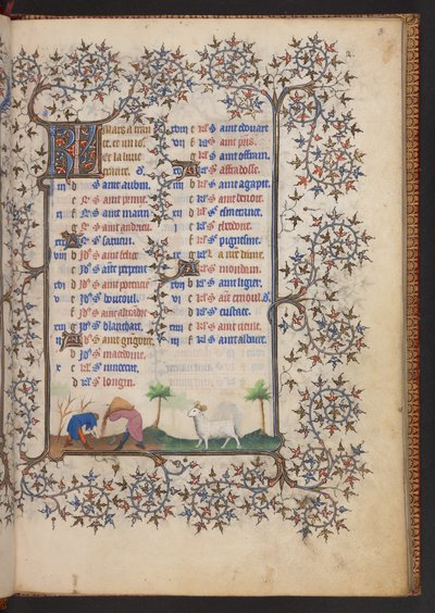 Stundenbuch, Add MS 32454 f.3r, Frankreich von French School