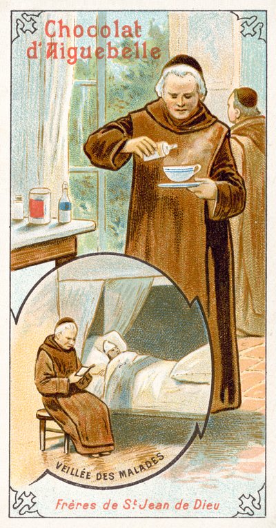 Barmherzige Brüder des heiligen Johannes von Gott (Chromolitho) von French School