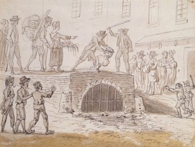 Büste von Marat in einen Abwasserkanal geworfen, 5. Februar 1795 von French School