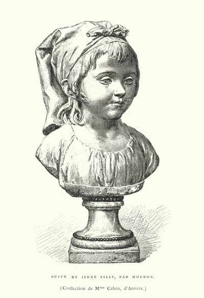 Büste eines jungen Mädchens, von dem französischen Bildhauer Jean-Antoine Houdon, späte 18. oder frühe 19. Jahrhundert von French School
