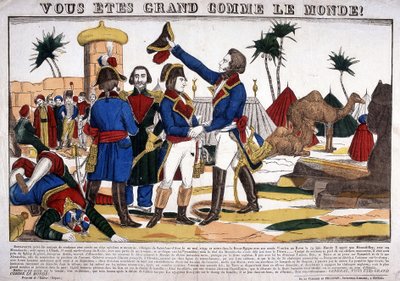 Kampagne (Expedition) von Ägypten (1798-1801) unter der Leitung von Napoleon Bonaparte im Jahr 1799. Bild von Epinal von French School
