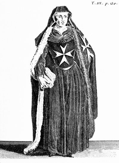 Kanonissin des Ordens des Heiligen Johannes von Jerusalem während der Rhodos-Periode, Illustration aus 