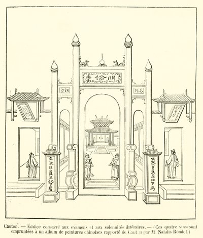 Kanton, Gebäude für Prüfungen und literarische Feierlichkeiten (Gravur) von French School