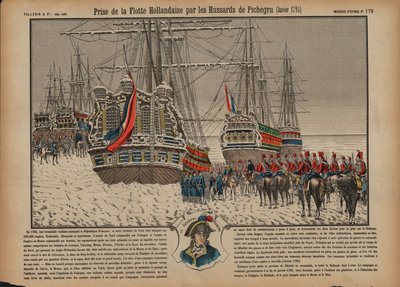 Eroberung der niederländischen Flotte auf dem gefrorenen Ijsselmeer durch französische Husaren unter dem Kommando von General Pichegru, Januar 1795 von French School