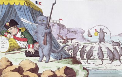 Karikatur von Napoleon Bonaparte (1769-1821) auf Elba, ca. 1814-15 von French School