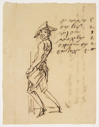 Karikatur eines jungen Soldaten, 1809 von French School