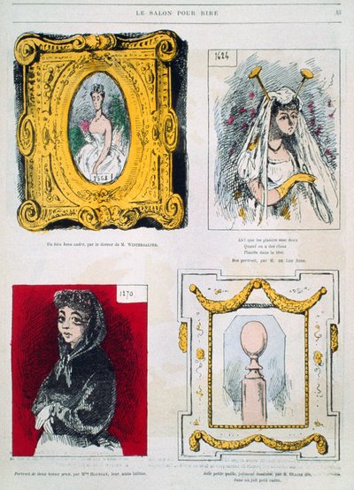 Karikaturen von Malern, Franz Xavier Winterhalter, Glaize Fils, Illustration aus Le Salon pour Rire von French School