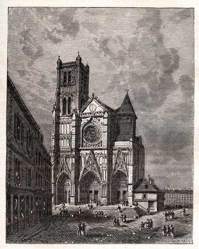 Kathedrale Saint-Etienne de Meaux - Seine-et-Marne - Gravur in „La France illustree: geographie, histoire, administration statistique“ von V.A. Malt-Brown. 1884 von French School