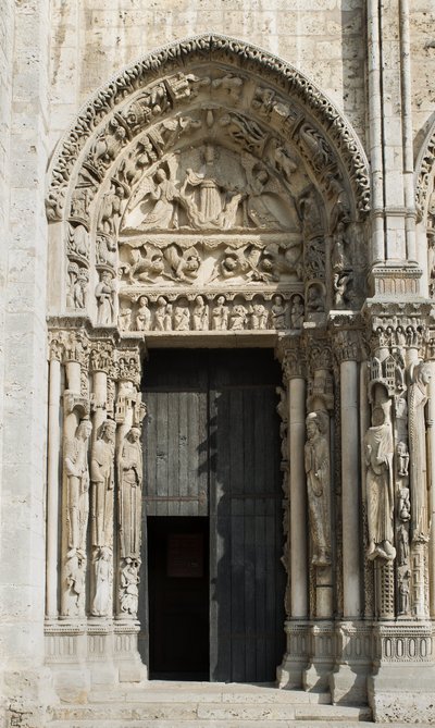 Kathedrale von Chartres, Bucht links vom Königstor, Westfassade von French School