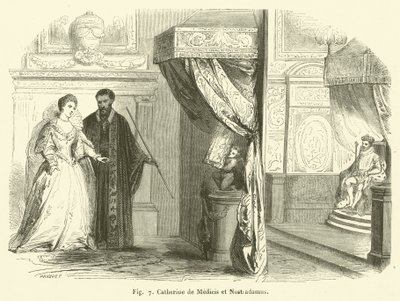 Catherine de Medicis und Nostradamus von French School