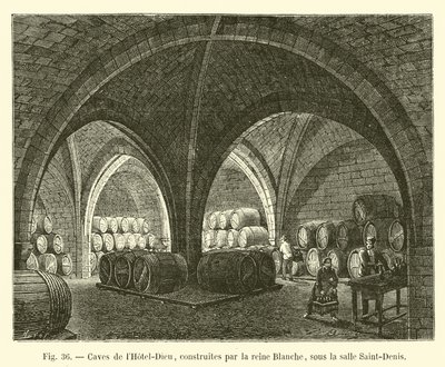 Keller des Hôtel-Dieu, gebaut von Königin Blanche, unter dem Saal Saint-Denis von French School