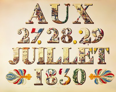Feier der drei glorreichen Tage, 27., 28. und 29. Juli 1830 von French School