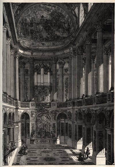 Kapelle des Schlosses von Versailles - Gravur in „PATRIE - DESCRIPTION PICTURERIQUE DE LA FRANCE EN 6 VOLUMES“ von Lucien Huard - Ende des 19. Jahrhunderts von French School