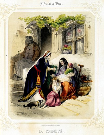 Nächstenliebe. In Liebe zum Guten von Sauvageot, zweite Hälfte des 19. Jahrhunderts. von French School