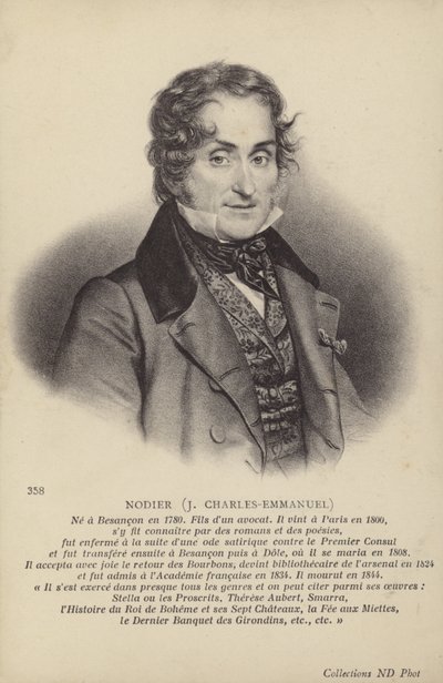 Charles Nodier (1780-1844), französischer Romanautor und Erzähler von French School