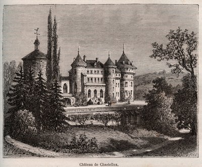 Chateau de Chastellux - Chastellux sur Cure, Burgund - Gravur in 