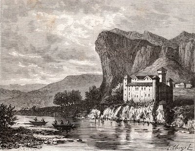 Schloss de la Caze in Lozere - Gravur in „La France illustree: Geographie, Geschichte, statistische Verwaltung“ von V.A. Malt-Brown. 1884 von French School