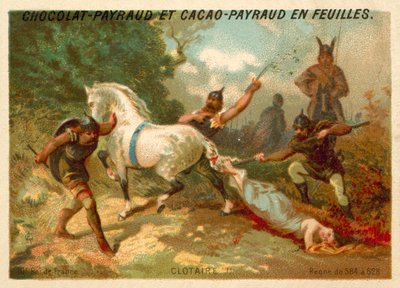Chlothar II. und die Hinrichtung von Brunhilda von Austrasien, 613 von French School