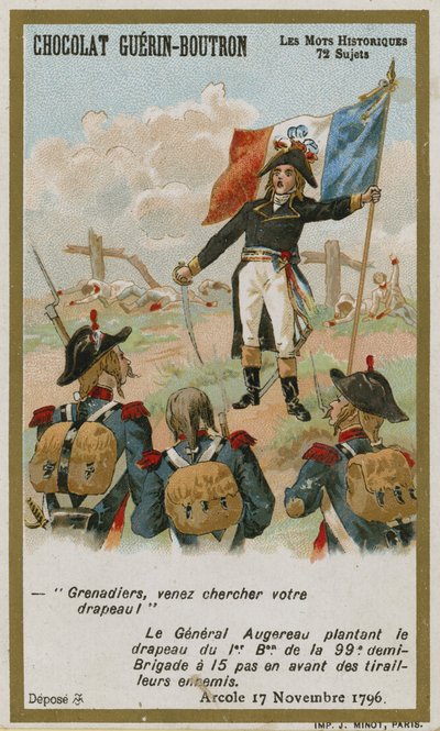 Chocolat Guerin-Boutron Handelskarte, Serie Historische Worte von French School