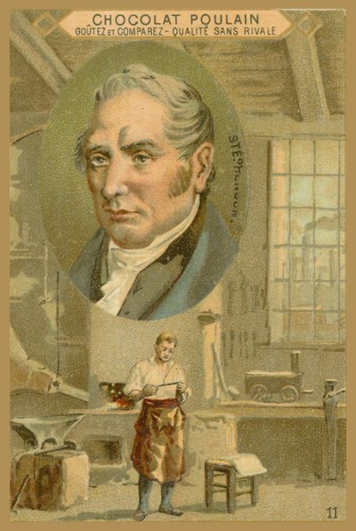 Chocolat Poulain Handelskarte, Robert Stephenson von French School