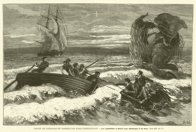 Sturz des Aeronauten Zambeccari in die Adria (Gravur) von French School