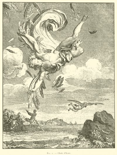 Sturz des Ikarus (Gravur) von French School