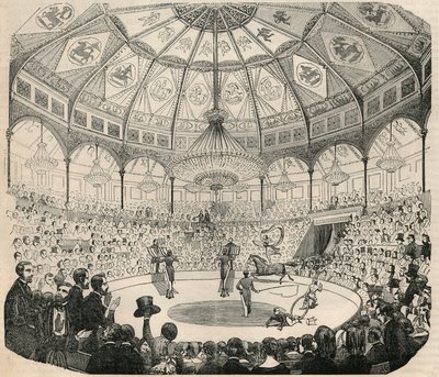 Cirque national des Champs Elysees im 19. Jahrhundert - Gravur in "Tableau-de-Paris" von Edmond Texier 1852 von French School