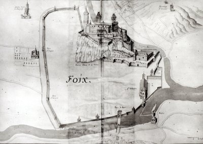 Stadt Foix, aus dem Grand Atlas, frühes 17. Jahrhundert von French School