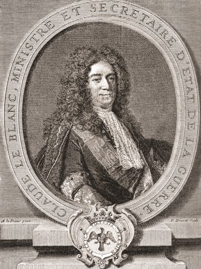 Claude Le Blanc, 1669-1728. Französischer königlicher Beamter des Ancien Régime und zweimaliger Kriegsminister. Aus Les Heures Libres, veröffentlicht 1908. von French School