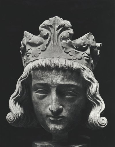 Chlodwig II., merowingischer König von Neustrien und Burgund, aus der Abtei von Saint-Denis, Original 13. Jahrhundert (Gipsabdruck) von French School
