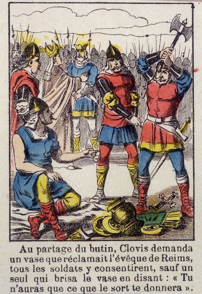 Clovis und die Soissons-Vase - Darstellung von Epinal aus dem 19. Jahrhundert von French School