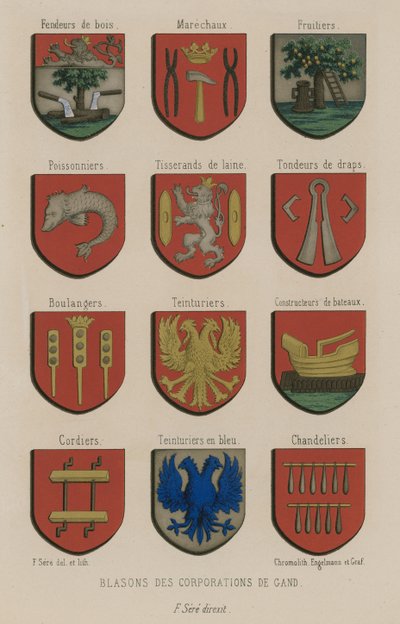 Wappen der Zünfte von Gent von French School