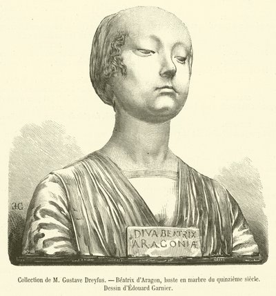 Beatrix von Aragon, Marmorbüste aus dem fünfzehnten Jahrhundert von French School