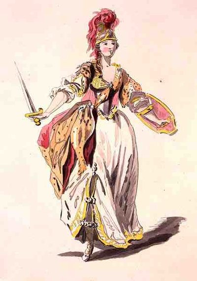 Kostümentwurf für Minerva, aus der Menus Plaisirs Sammlung von French School