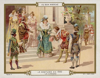 Kostüm im Jahr 1500 - Jagd von French School