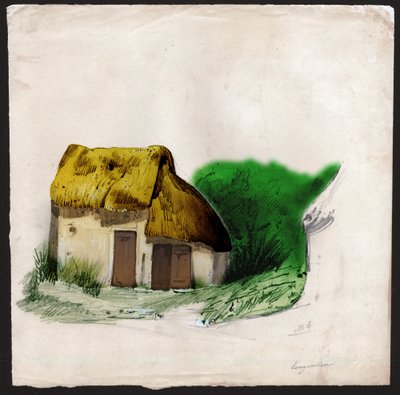 Hütte in Frankreich (Zeichnung, ca. 1830) von French School