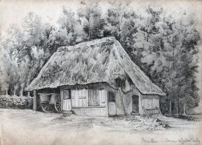 Hütte in Frankreich (Zeichnung) von French School