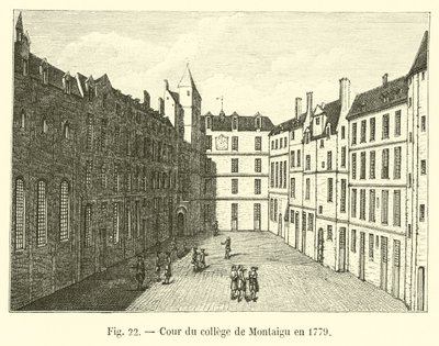 Hof des Kollegs von Montaigu, 1779 von French School