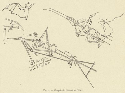 Skizzen von Leonardo da Vinci von French School