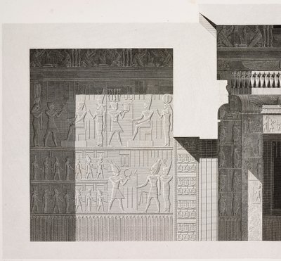 Querschnitt des kleinen südlichen Tempels, Detail, Karnak-Tempelkomplex, Theben, Luxor, Ägypten von French School
