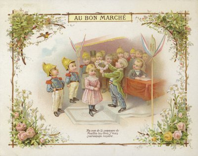 Mädchen mit Blumenkranz krönen von French School