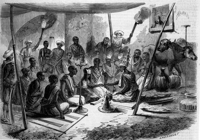 Brauch in Indien - Hochzeit: häusliche Zeremonie einer Hochzeit von French School