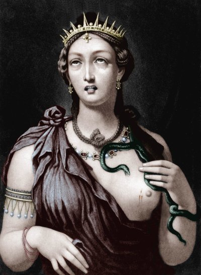 Tod von Kleopatra VII., Makedonische Königin von Ägypten von French School