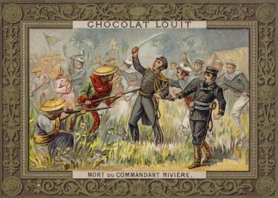 Tod von Henri Rivière, französischer Marineoffizier, Tonkin, 1883 von French School