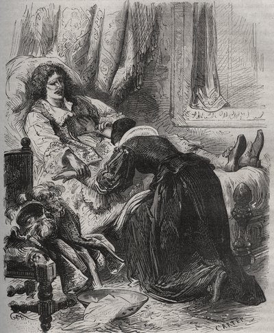 Tod von Jean Baptiste (Jean-Baptiste) Poquelin, genannt Moliere (1622-1673), 17. Februar von French School