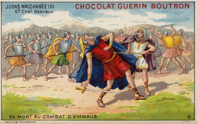 Tod von Judas Makkabäus in der Schlacht von Emmaus (Chromolithografie) von French School