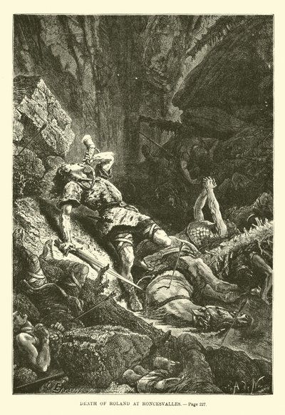 Tod von Roland in Roncesvalles von French School