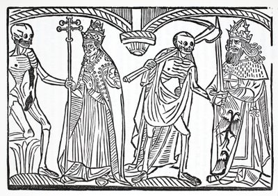 Der Tod spricht mit dem Papst und dem Kaiser von French School